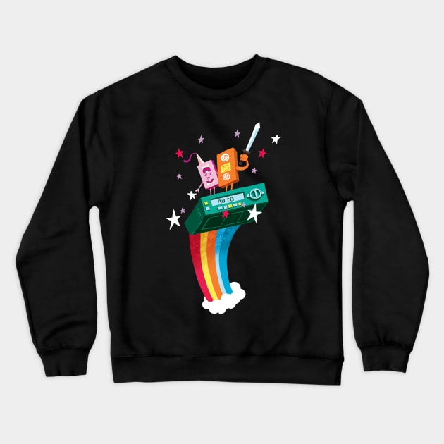 Super VCR Friends Crewneck Sweatshirt by washburnillustration